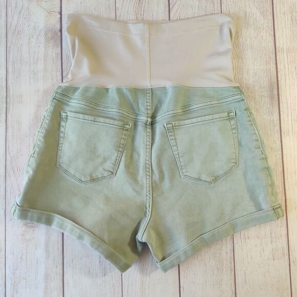 Liz Lange Maternity Over the Belly Cuffed Jean Shorts sz M - Picture 3 of 9